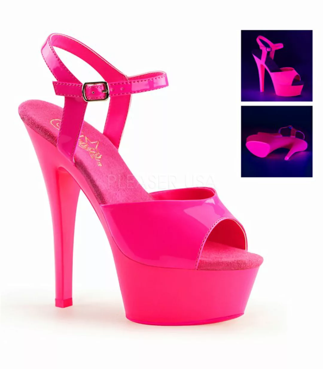 Plateau High Heels KISS-209UV - Neon Pink (Schuhgröße: EUR 42) günstig online kaufen