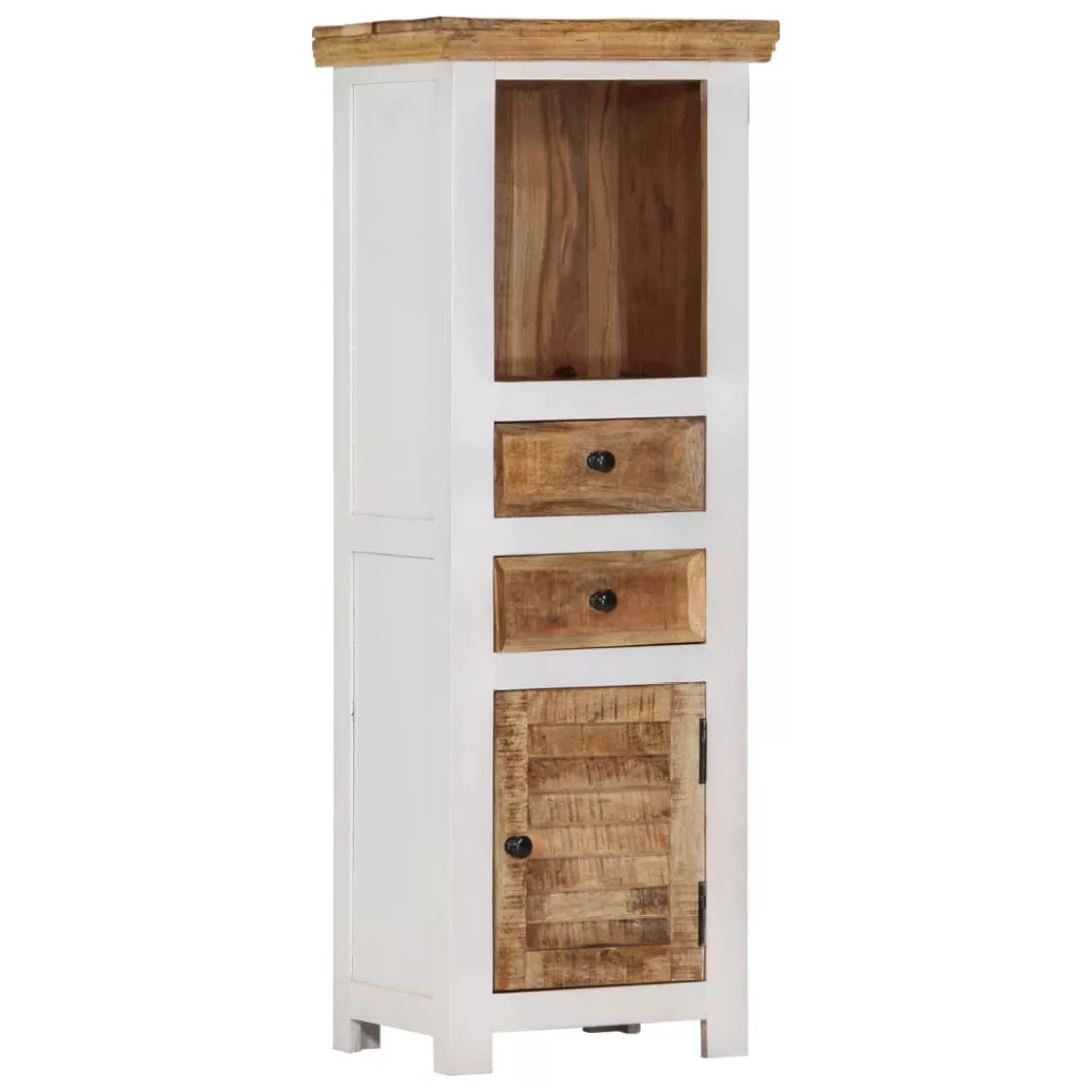 Vidaxl Highboard Braun & Weiß 40x30x110 Cm Massivholz Mango Und Akazie günstig online kaufen