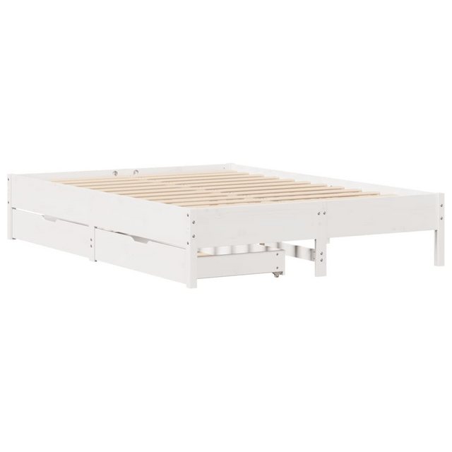 vidaXL Bett Massivholzbett ohne Matratze Weiß 120x190 cm Kiefernholz günstig online kaufen