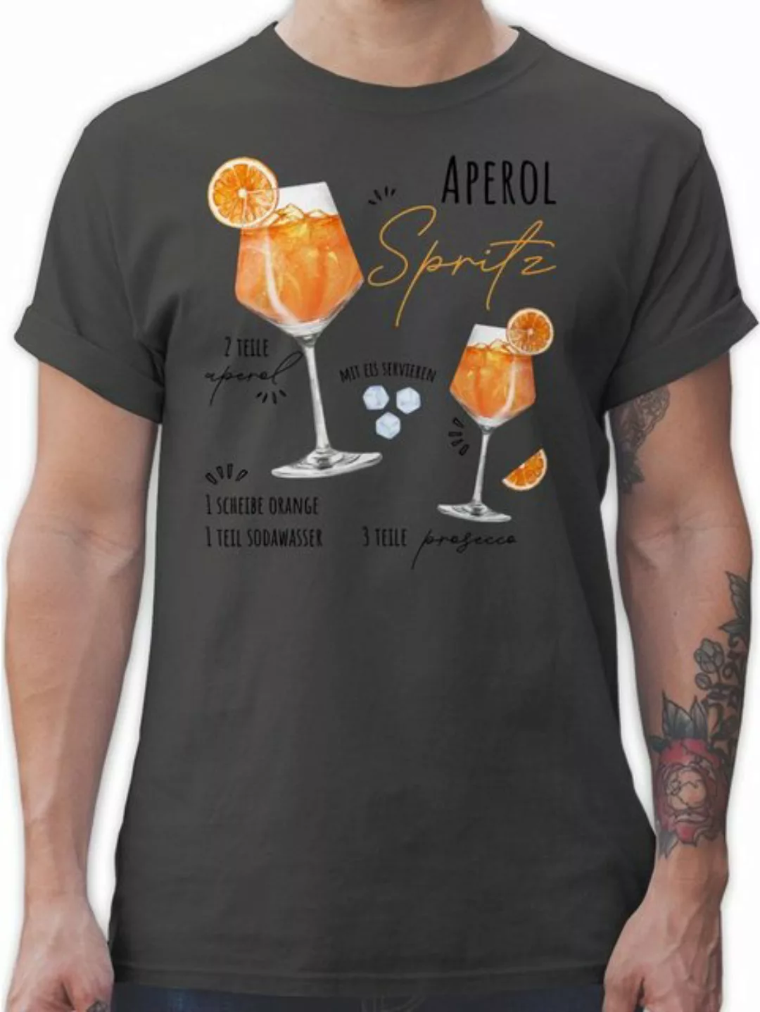 Shirtracer T-Shirt Aperol Spritz Rezept Lustig Geschenk Aperolfan Aperol Fa günstig online kaufen