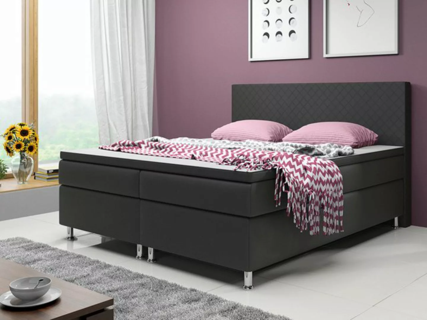 interbed Boxspringbett Madrid 180x200 cm inkl. Topper (Spar-Set, inkl.Toppe günstig online kaufen