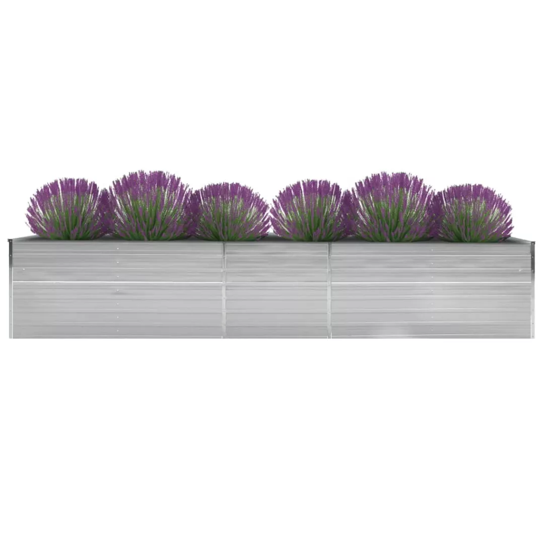 Garten-hochbeet Verzinkter Stahl 400×80×77 Cm Grau günstig online kaufen