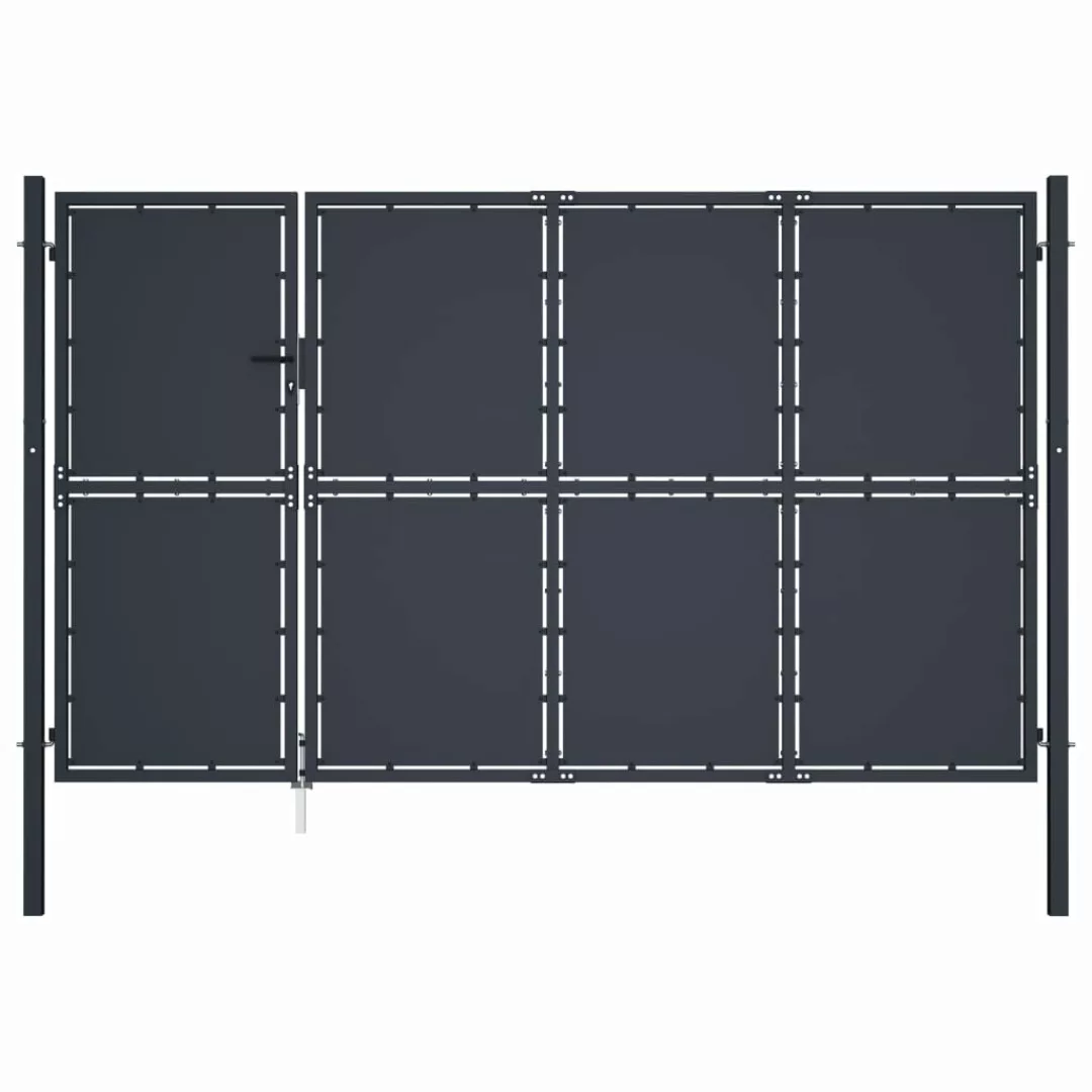 Gartentor Stahl 350 X 175 Cm Anthrazit günstig online kaufen