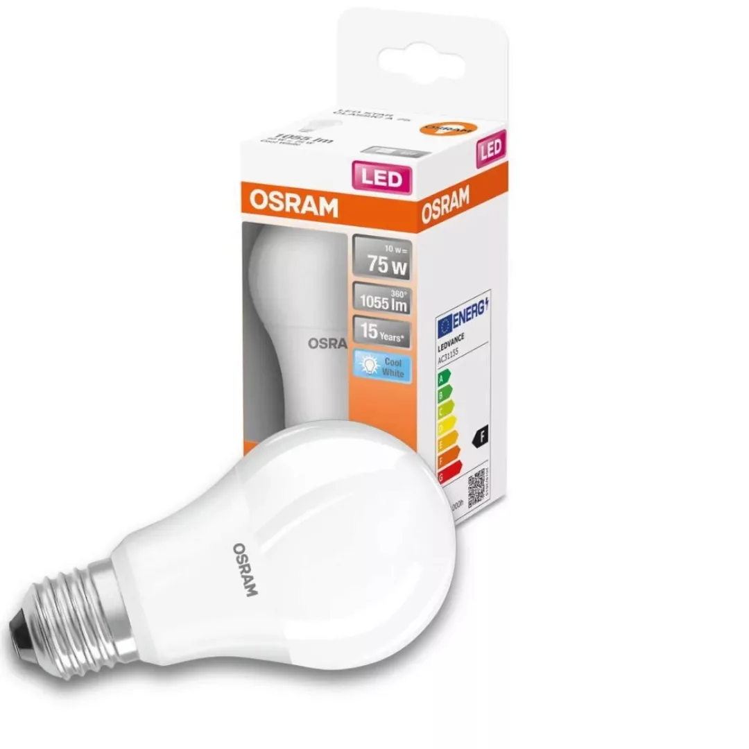 Osram LED Lampe ersetzt 75W E27 Birne - A60 in Weiß 10W 1055lm 4000K 4er Pa günstig online kaufen