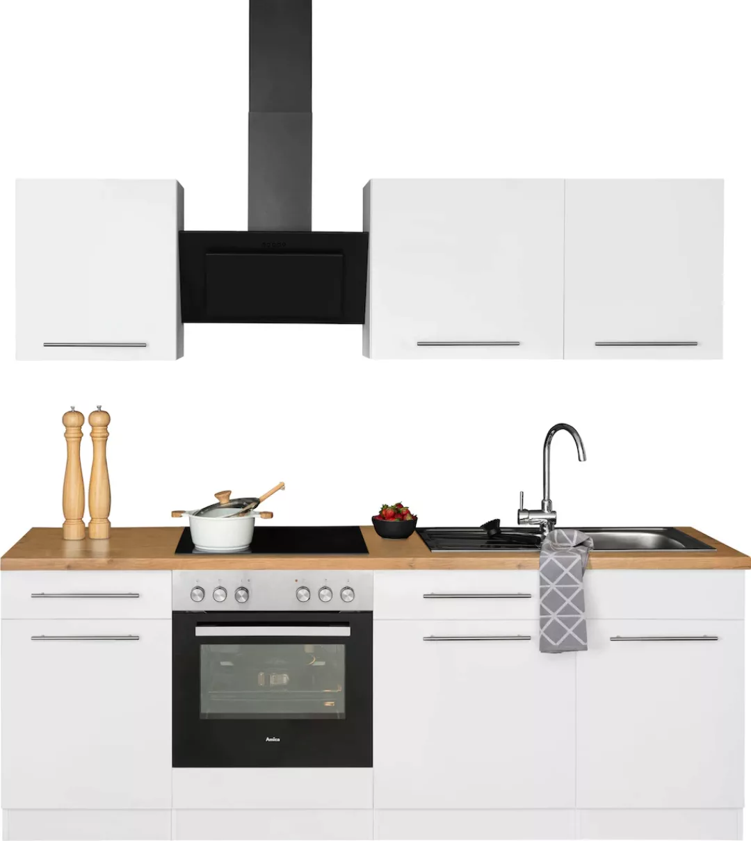 wiho Küchen Küchenzeile »Unna«, mit E-Geräten, Breite 220 cm günstig online kaufen
