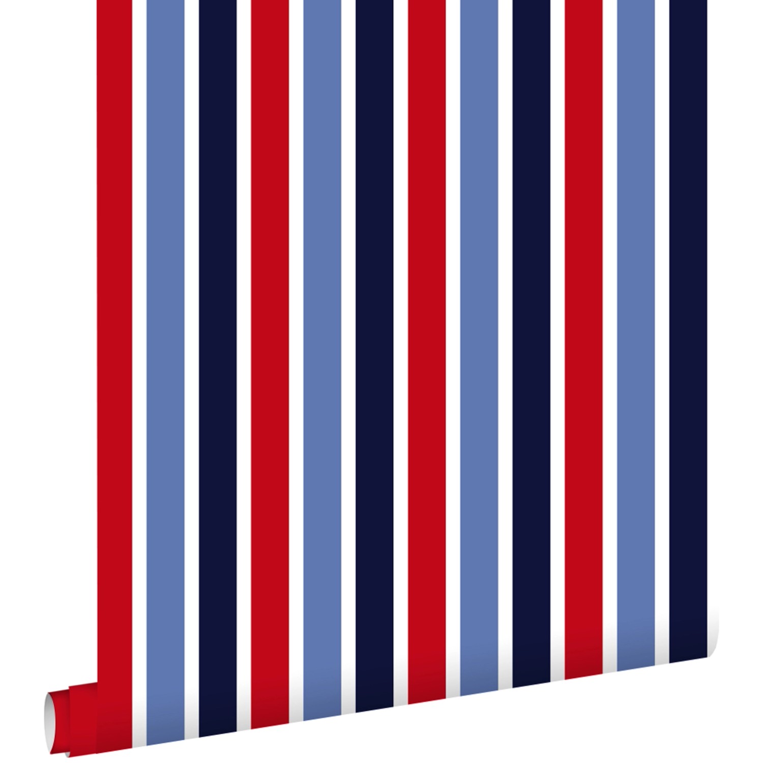 ESTAhome Tapete Vertikale Streifen Dunkelblau Rot und Weiß 53 Cm X 1005 M günstig online kaufen