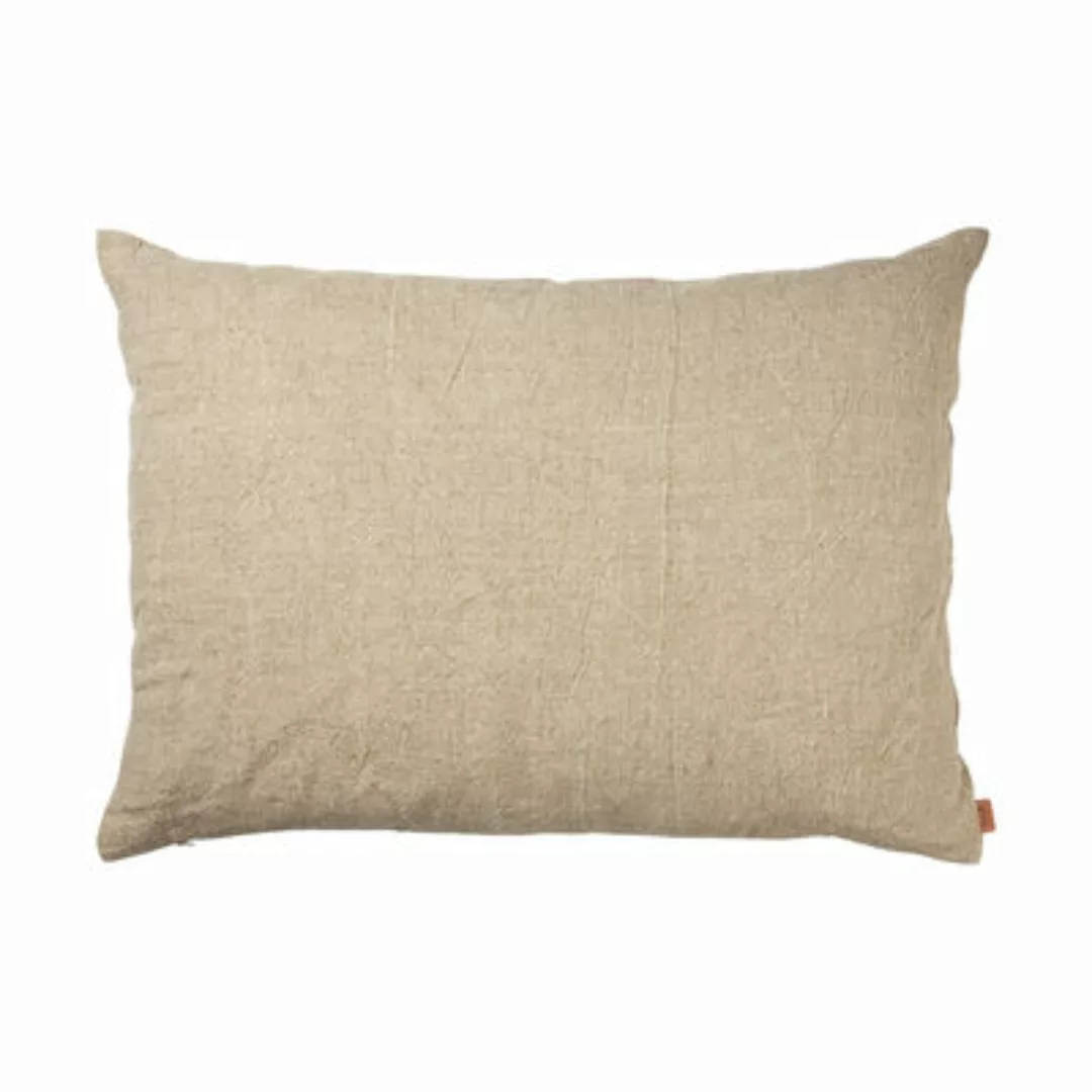 Kissen Heavy Large textil beige / 100% Leinen - 80 x 60 cm - Ferm Living - günstig online kaufen
