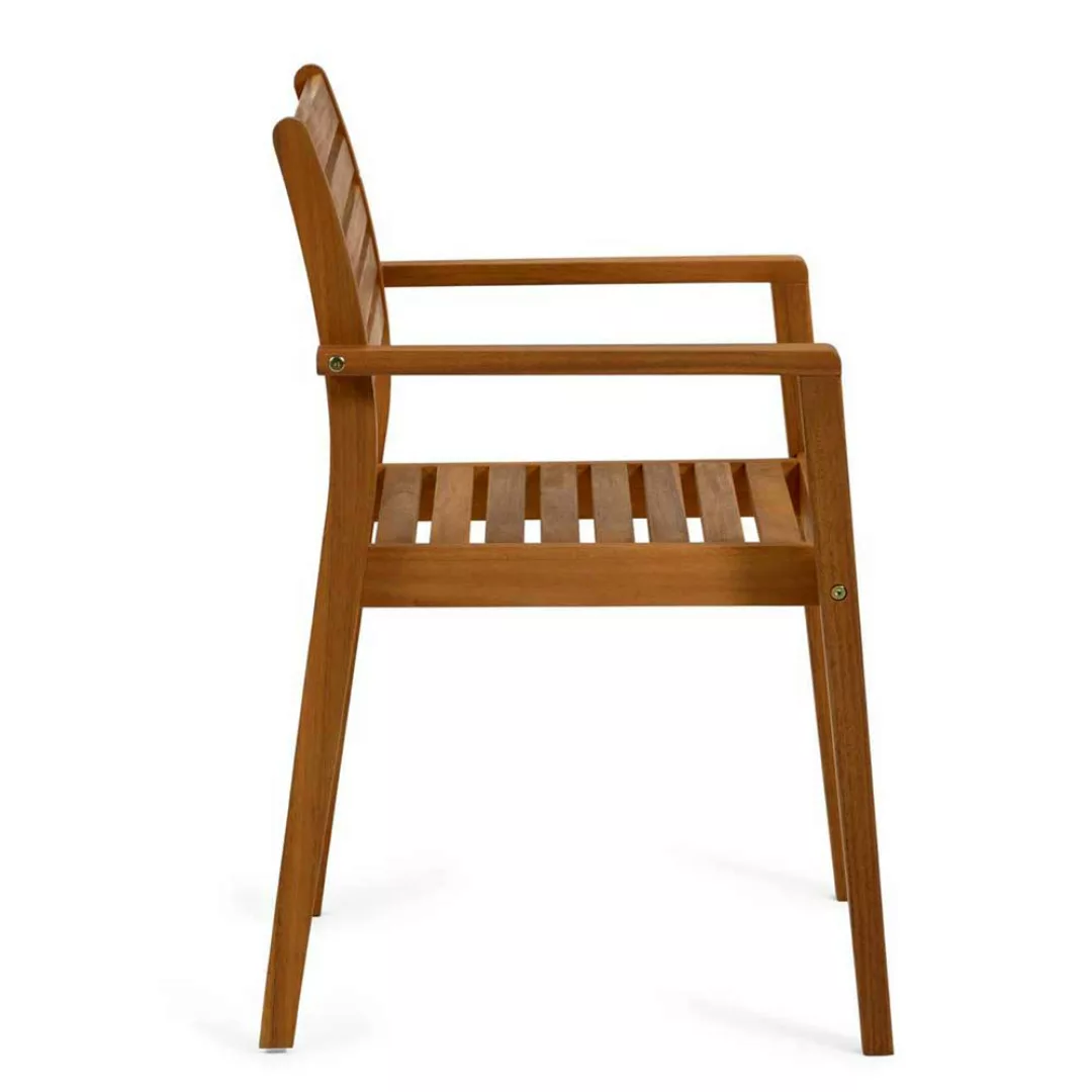 Garten Armlehnstühle aus Akazie Massivholz 46 cm Sitzhöhe (2er Set) günstig online kaufen