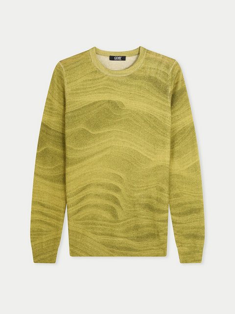 GOBI Cashmere Rundhalspullover Bedruckter Kaschmir Pullover mit R-Ausschnit günstig online kaufen