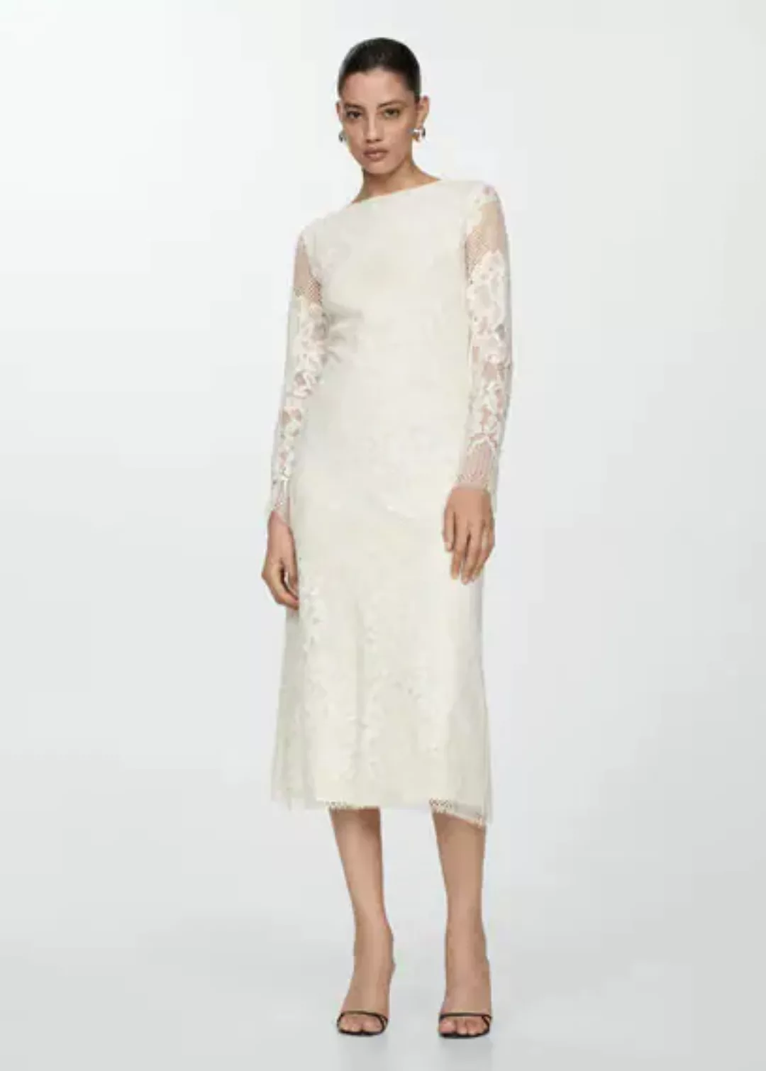 Midi-Kleid mit Stickerei günstig online kaufen