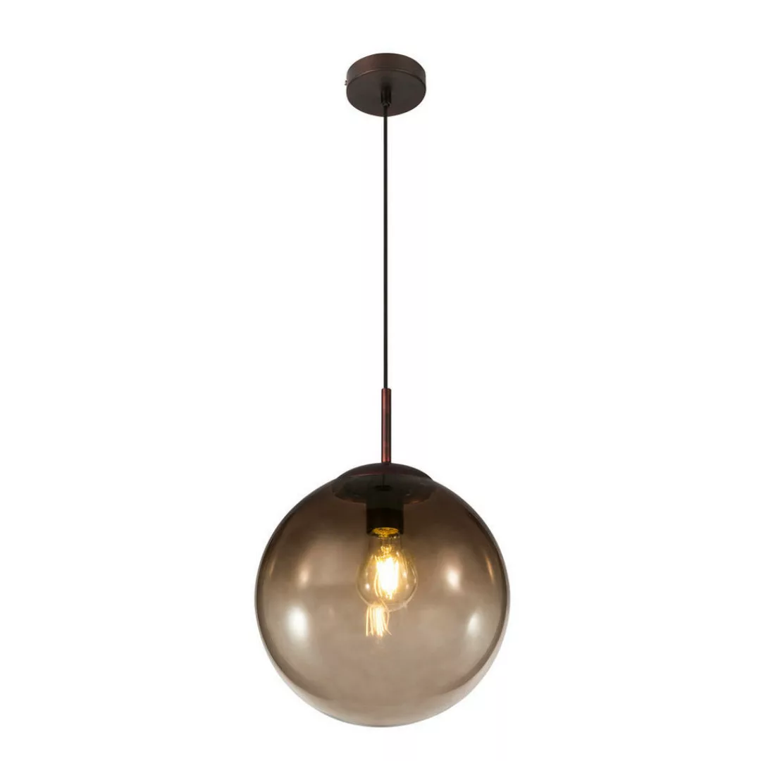 GLOBO Pendelleuchte braun Metall H/D: ca. 120x25 cm E27 1 Brennstellen günstig online kaufen