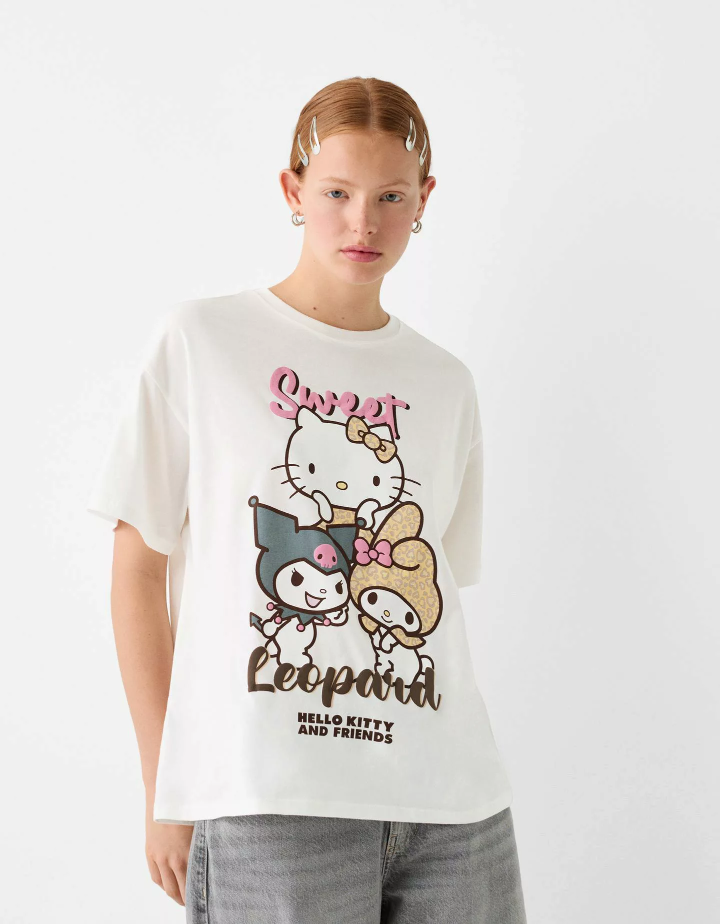 Bershka Oversize T-Shirt Hello Kitty & My Melody Mit Kurzen Ärmeln Damen S günstig online kaufen