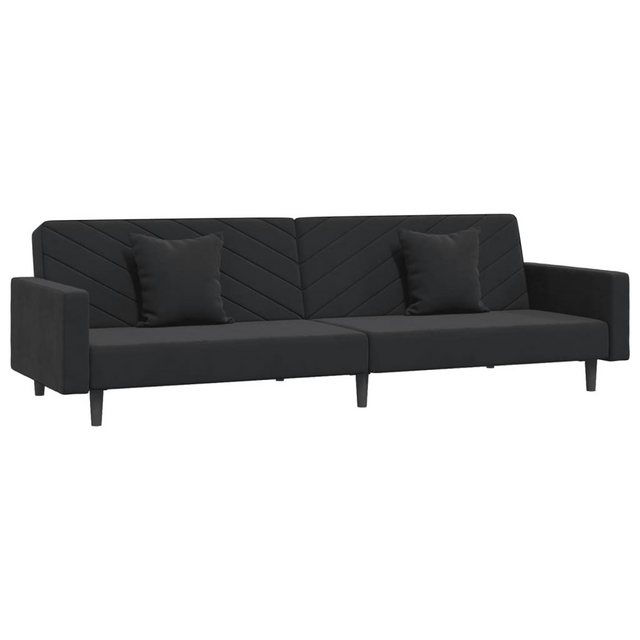 vidaXL Schlafsofa, Sofa 2-Sitzer mit 2 Kissen Schwarz Samt günstig online kaufen