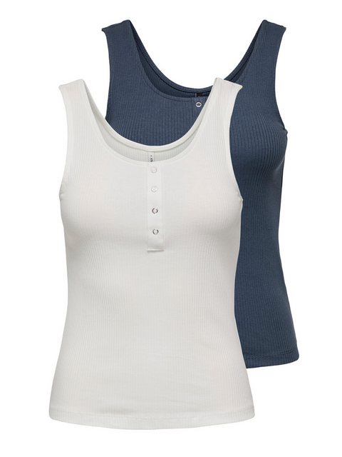 ONLY Ripptanktop ONLSIMPLE LIFE S/L BUTTON TOP JRS CS 2PK (Packung, 2-tlg) günstig online kaufen