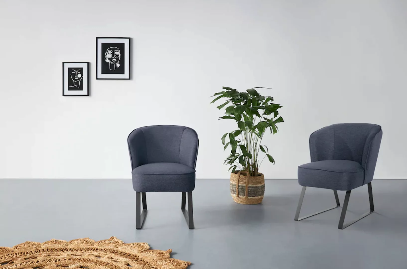 exxpo - sofa fashion Sessel "Americano, Loungesessel", mit Keder und Metall günstig online kaufen