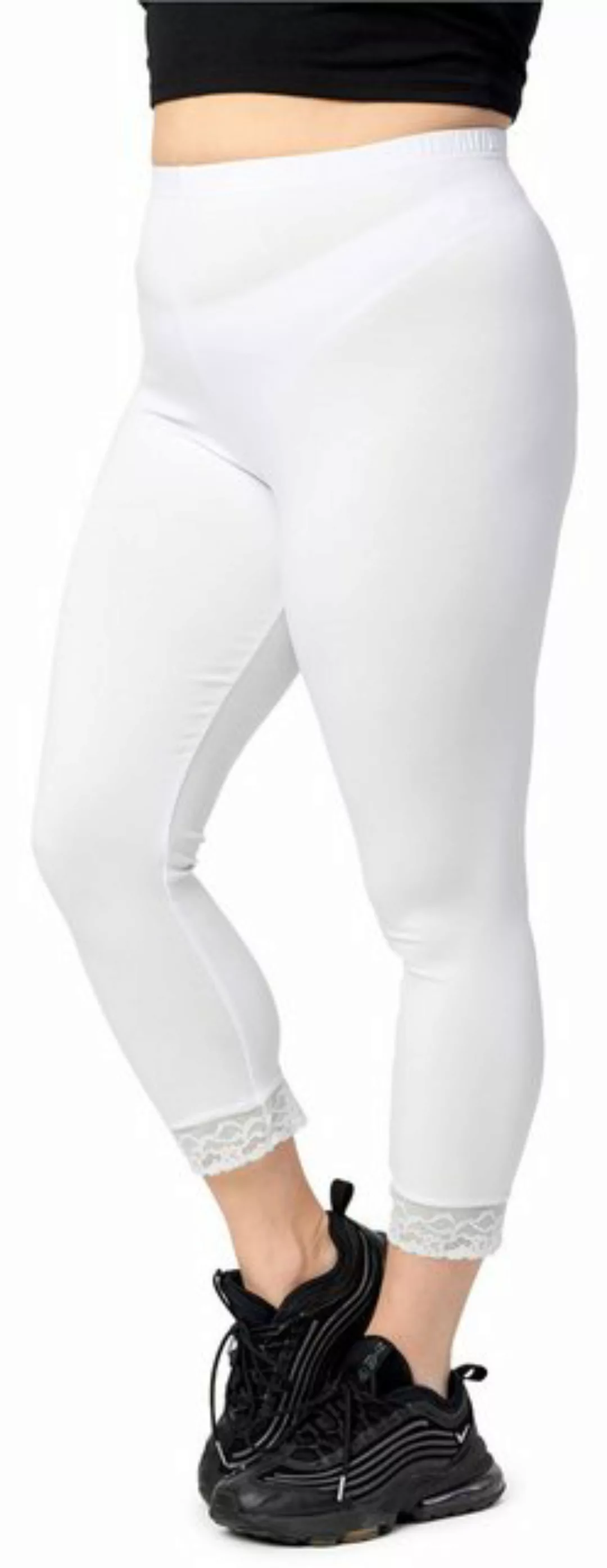 Merry Style Leggings Große Größen Damen 3/4 Länge mit Spitze aus Viskose MS günstig online kaufen