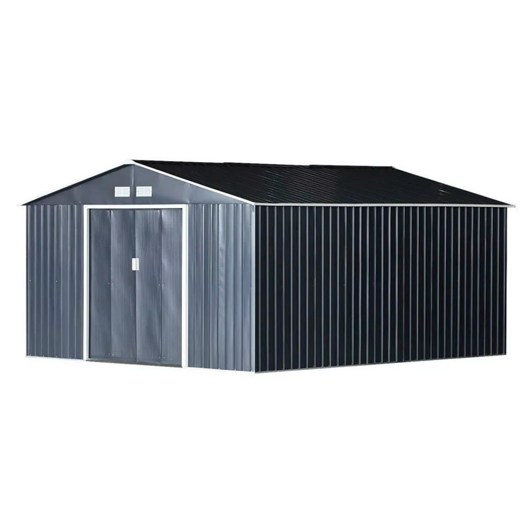 Outsunny Gartenschrank grau Stahl B/H/T: ca. 340x200x382 cm günstig online kaufen