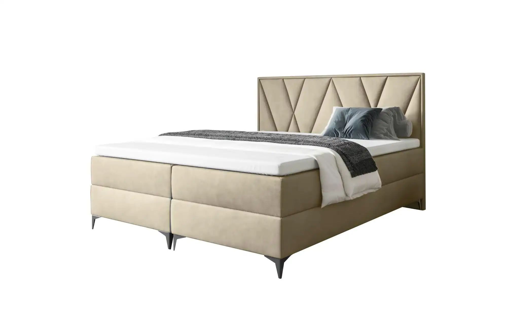 Boxbett mit Bettkasten Vella ¦ beige ¦ Maße (cm): H: 110 Betten > Polsterbe günstig online kaufen
