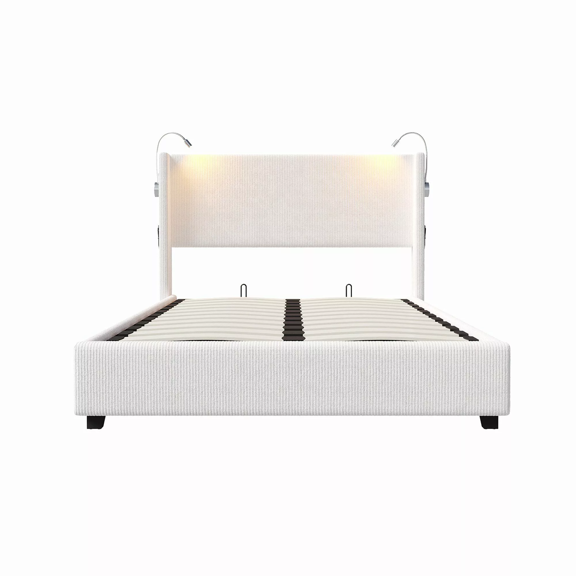 Furnishings Home Polsterbett Stauraumbett Doppelbett LED günstig online kaufen