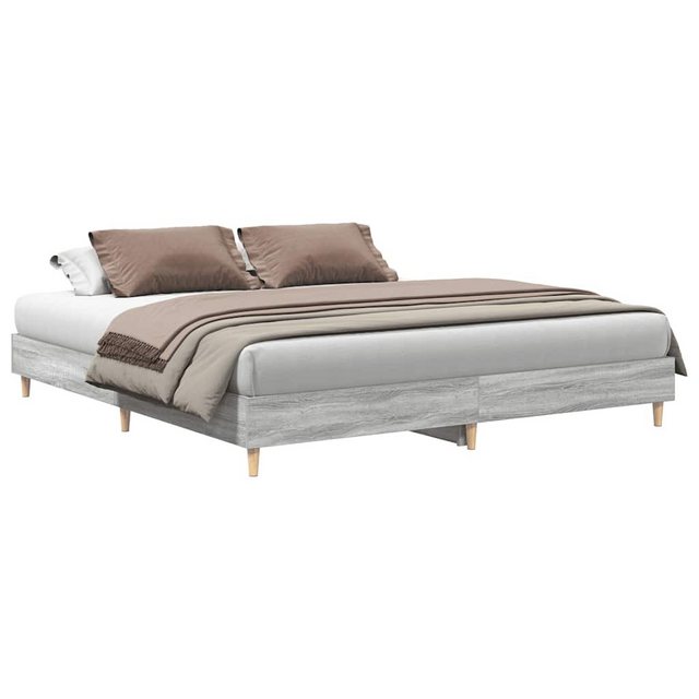 vidaXL Bett Bettgestell ohne Matratze Grau Sonoma 200x200 cm Holzwerkstoff günstig online kaufen