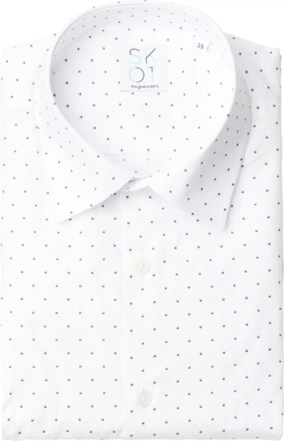 Nachhaltige Langarm Herren Hemd Spotted White Slim Fit 100% Bio günstig online kaufen