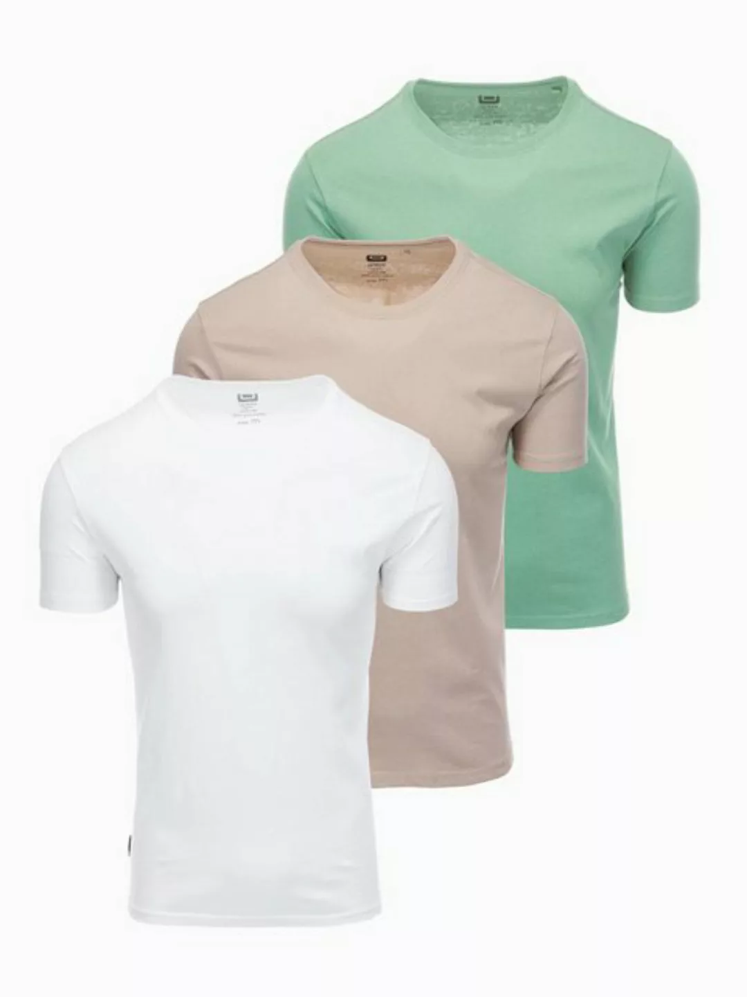 OMBRE T-Shirt BASIC T-Shirt 3erSet für Herren aus Baumwolle mit Rundhalsaus günstig online kaufen