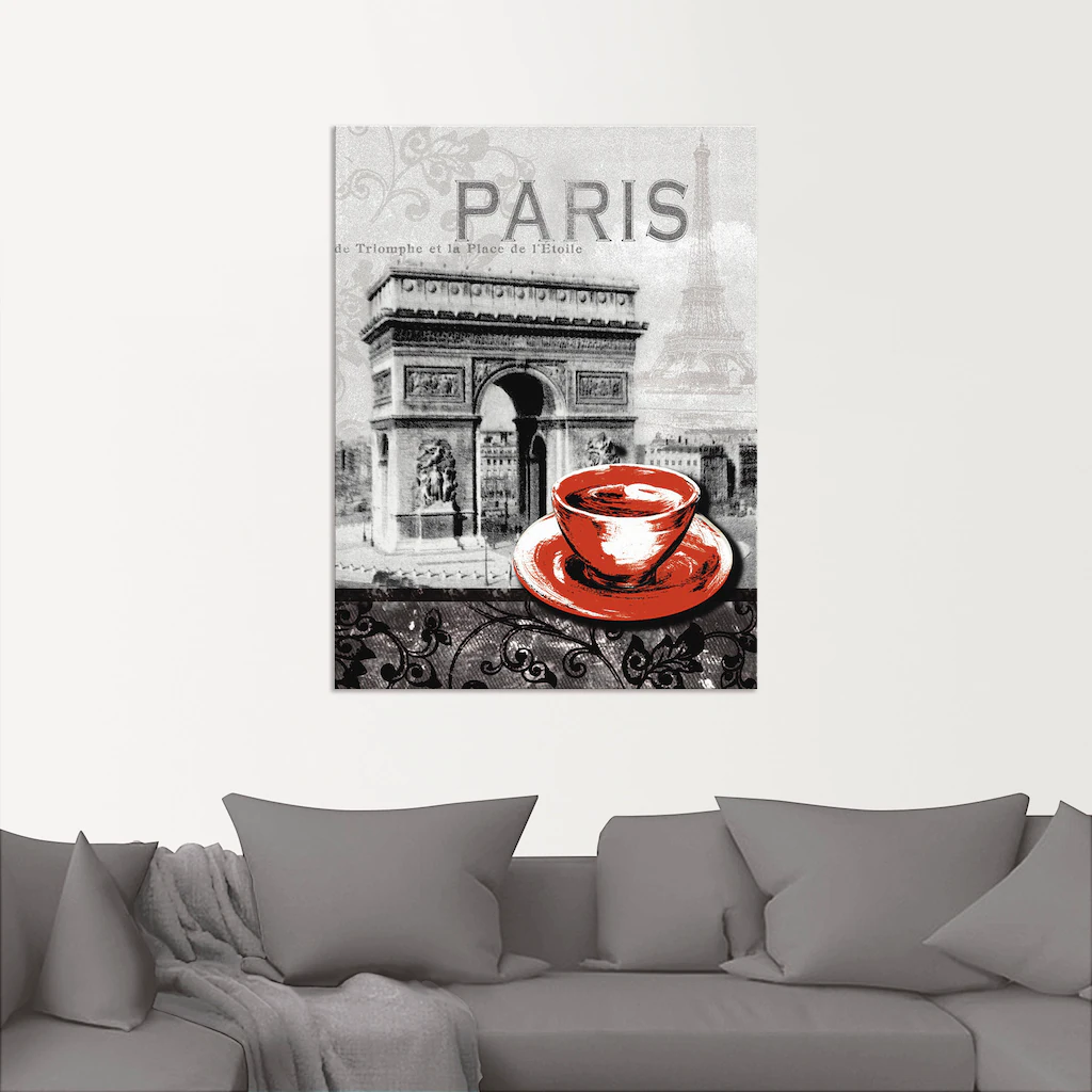 Artland Wandbild "Paris - Café au Lait - Milchkaffee", Gebäude, (1 St.), al günstig online kaufen