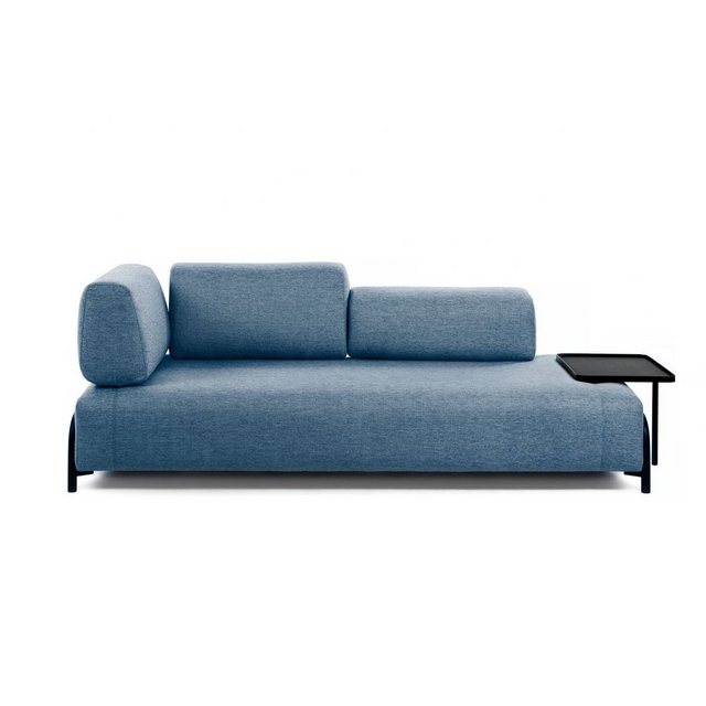 Natur24 Sofa Sofa Compo 3-Sitzer blau mit großem Tablett 252cm Couch günstig online kaufen