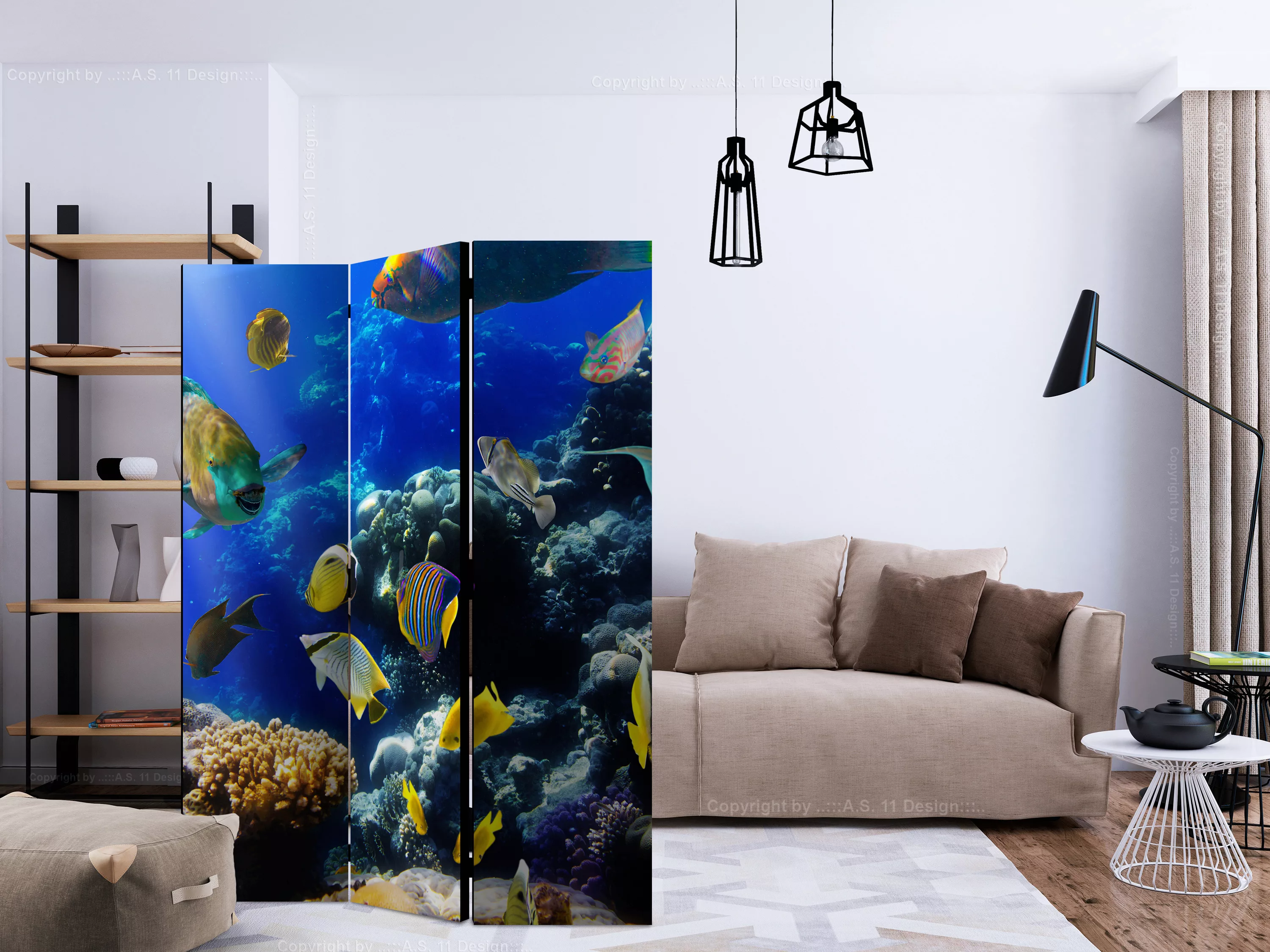 3-teiliges Paravent - Underwater Adventure [room Dividers] günstig online kaufen