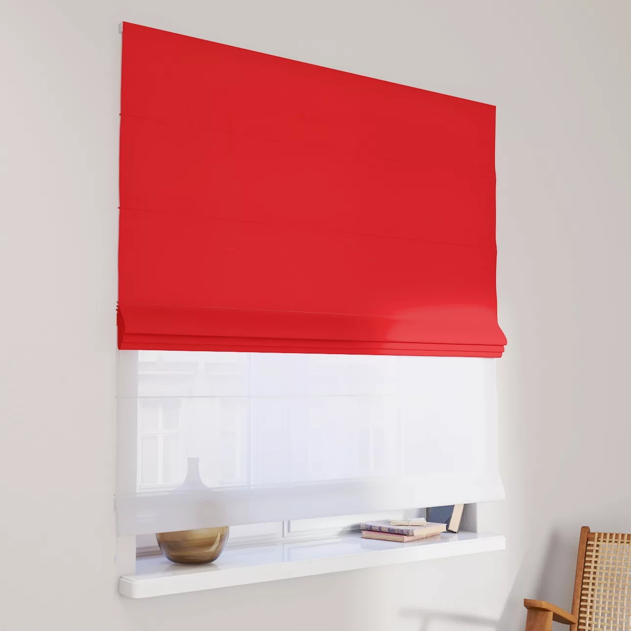 Dekoria Doppelraffrollo Duo, rot, 50 x 60 cm günstig online kaufen