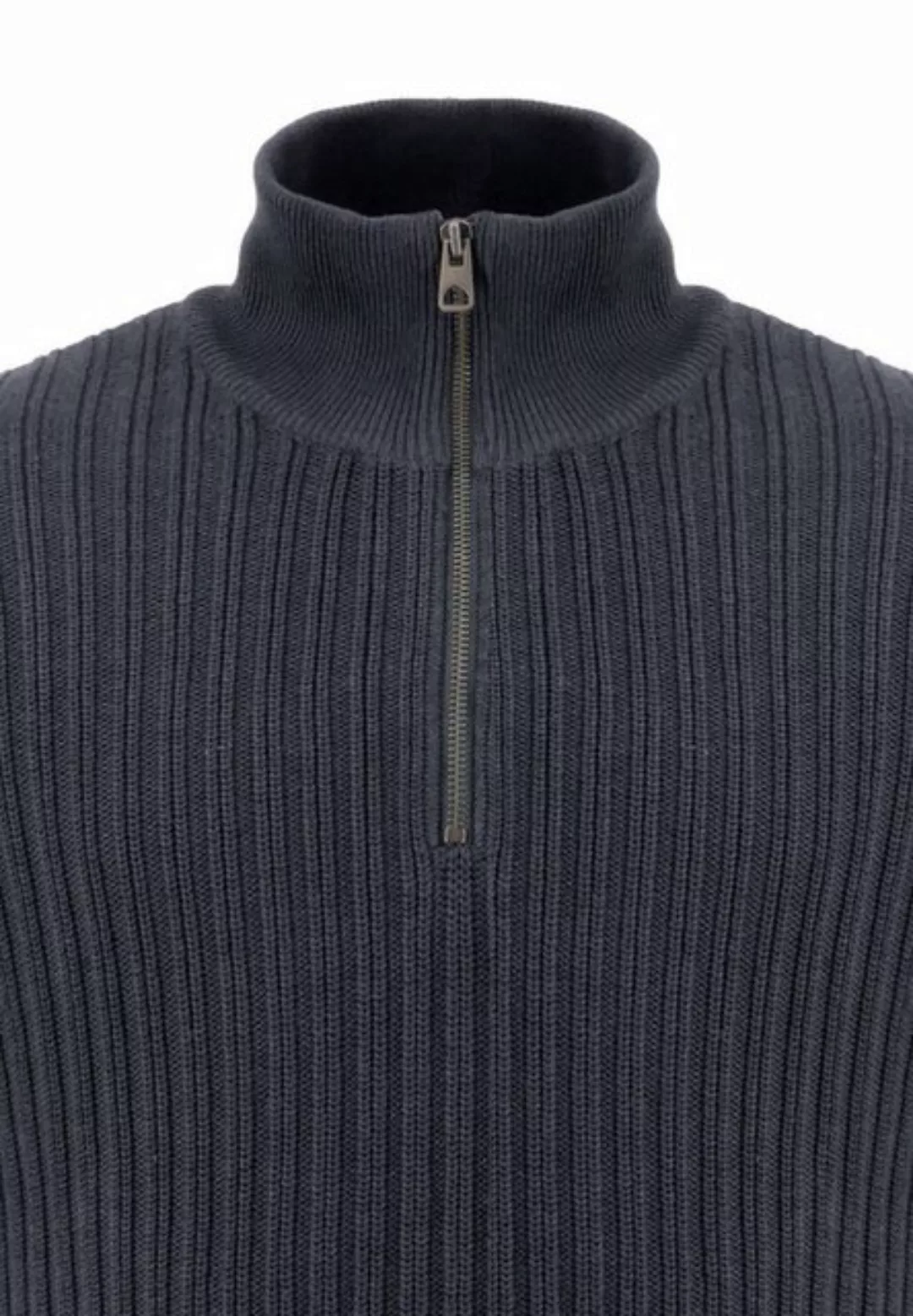 FYNCH-HATTON Strickpullover Troyer-Zip, Rib Structure günstig online kaufen