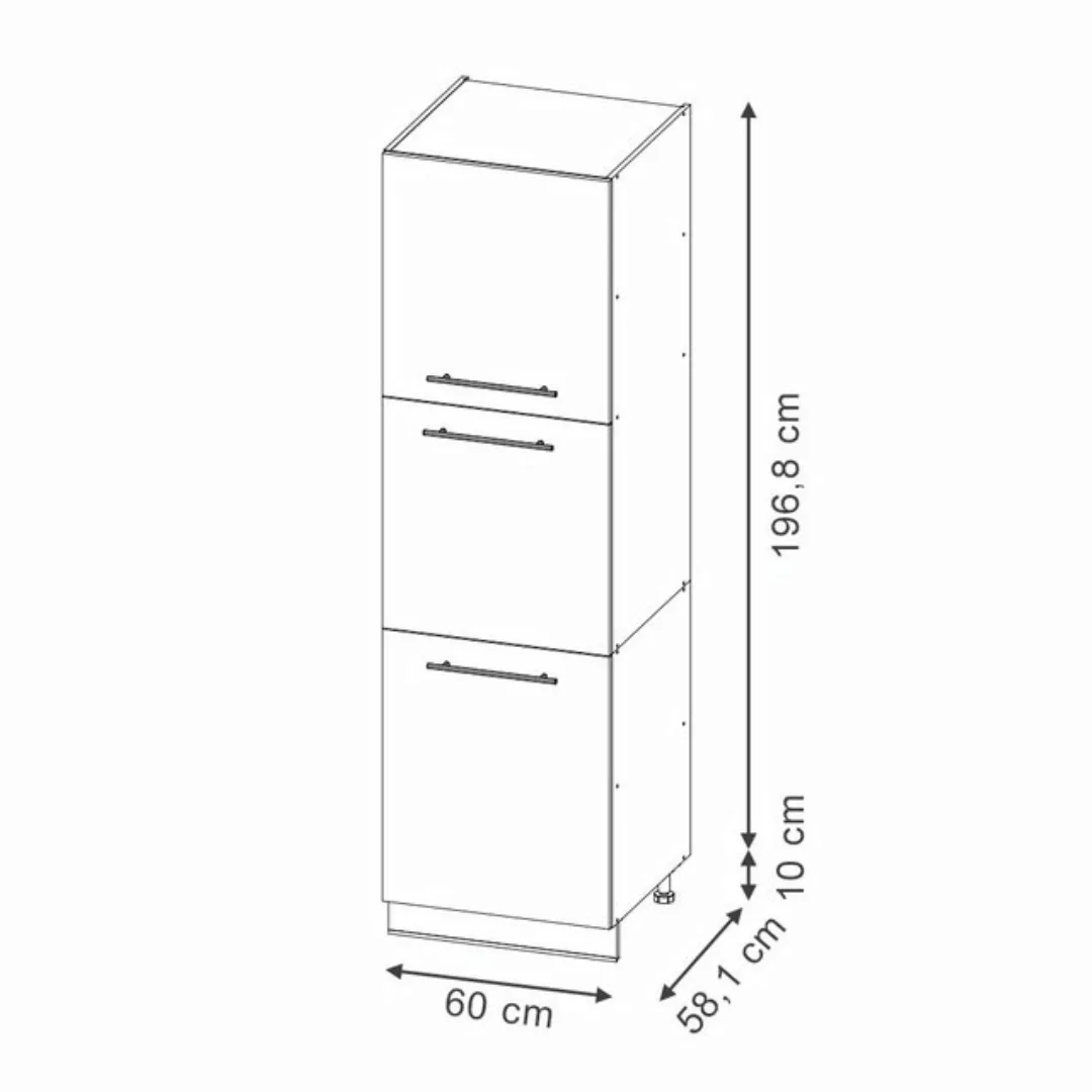 Vicco Herdumbauschrank Fame-Line, Dunkelblau Hochglanz/Anthrazit, 60 cm günstig online kaufen