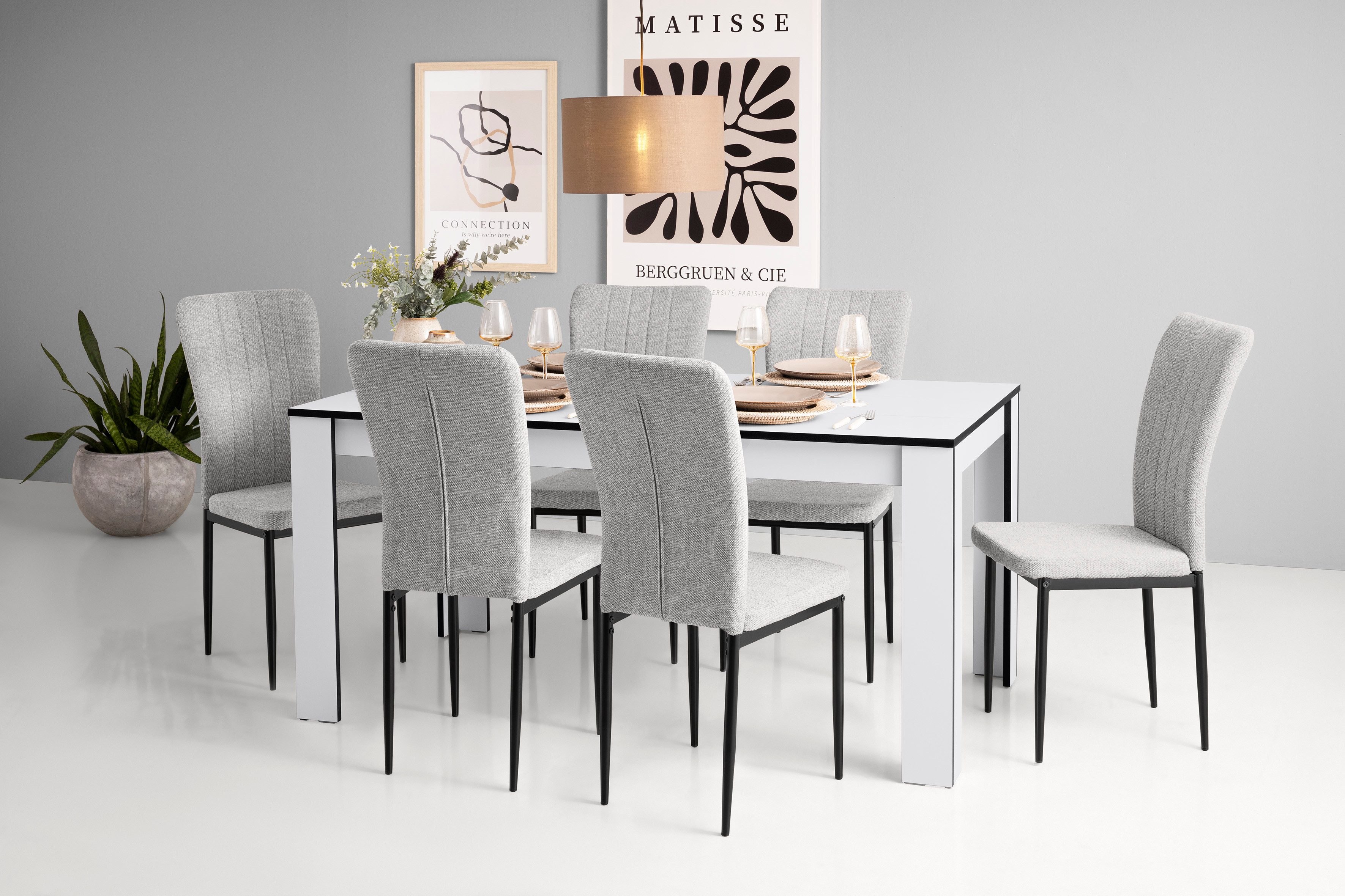 Home affaire 4-Fußstuhl "Bergamo", (Set), 4 St., Webstoff, erhältlich in Sa günstig online kaufen