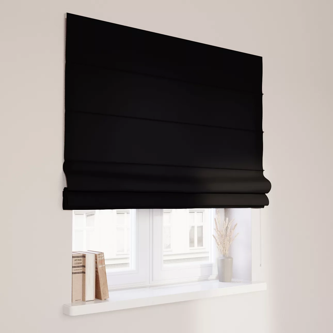 Dekoria Raffrollo Capri, schwarz, 100 x 170 cm günstig online kaufen