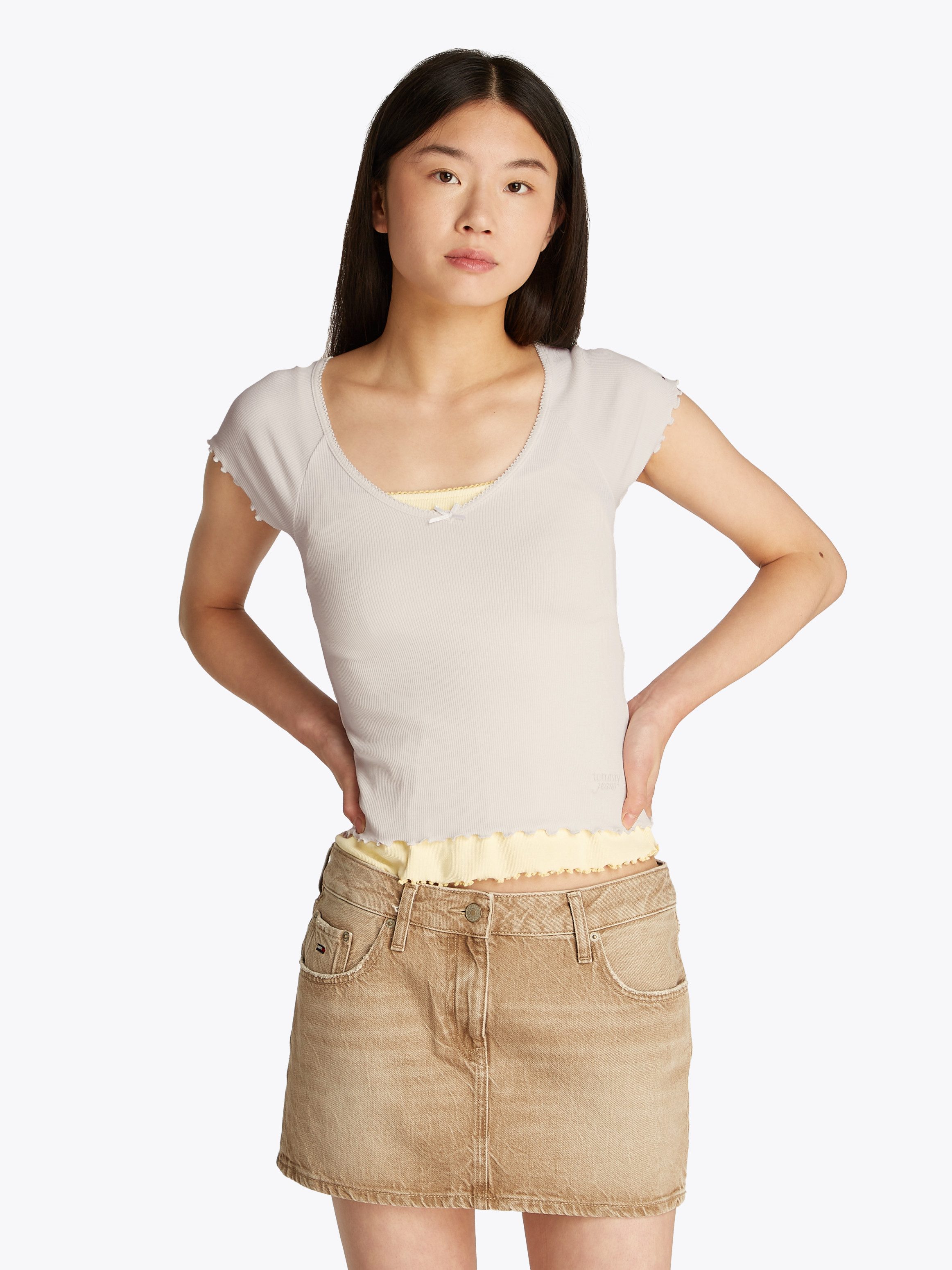 Tommy Jeans Kurzarmshirt TJW SLIM VNECK günstig online kaufen