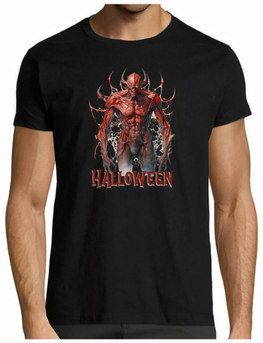 MyDesign24 T-Shirt Herren Halloween Shirt furchterregender roter Dämon Grus günstig online kaufen