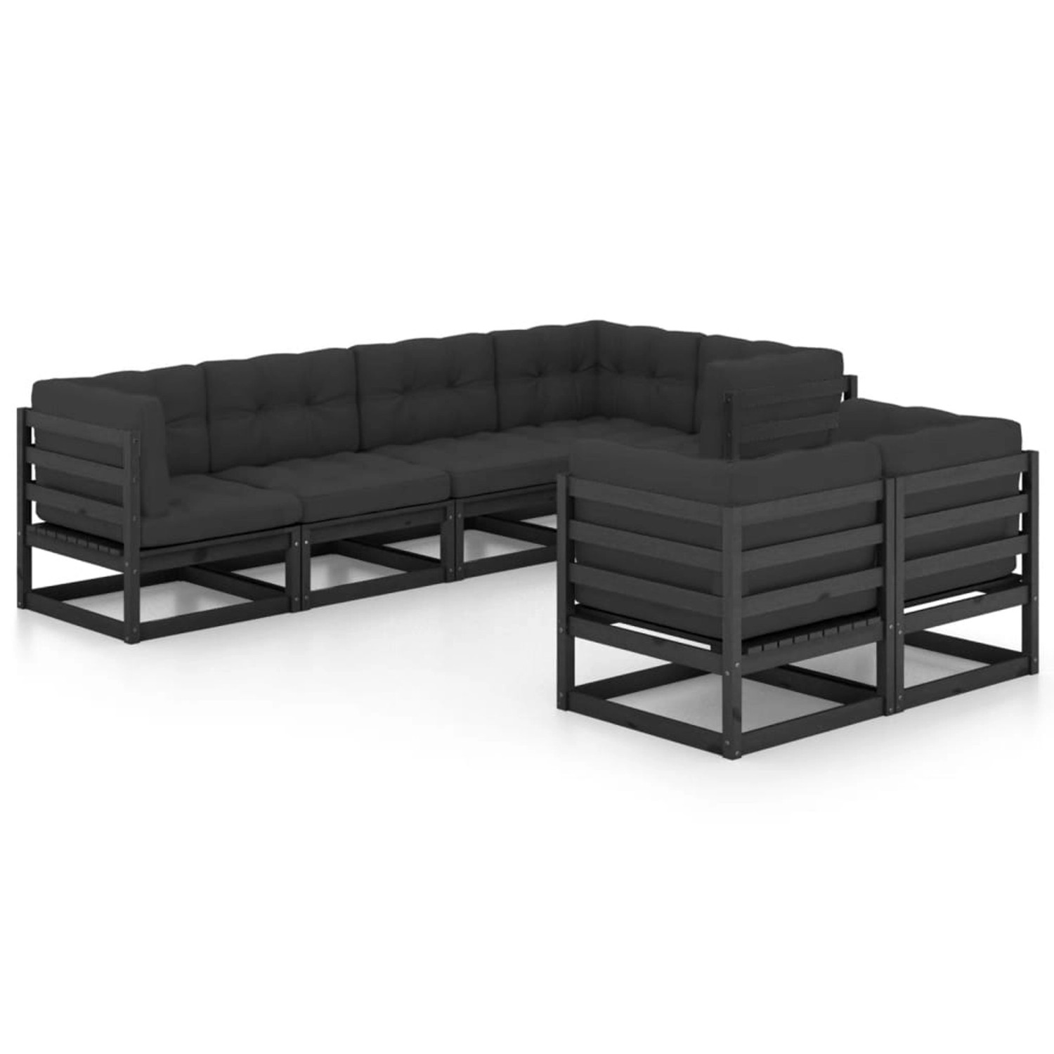 7-tlg. Garten-lounge-set Mit Kissen Massivholz Kiefer günstig online kaufen