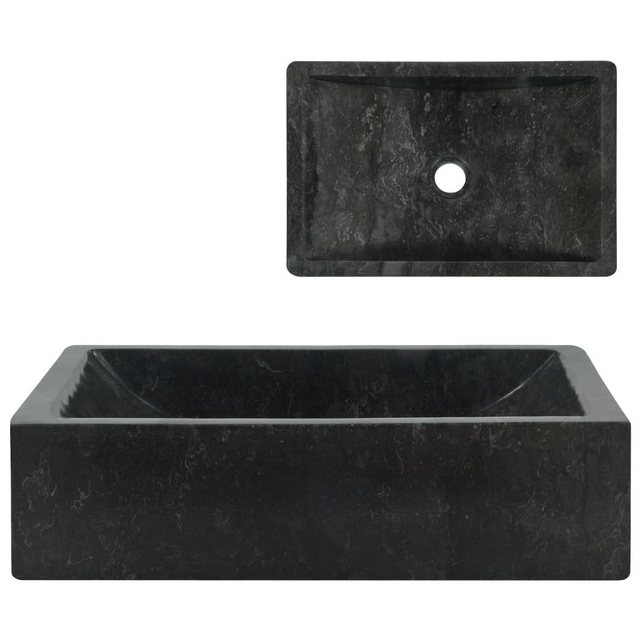 vidaXL Waschbeckenschrank Waschbecken 45x30x12 cm Marmor Schwarz günstig online kaufen