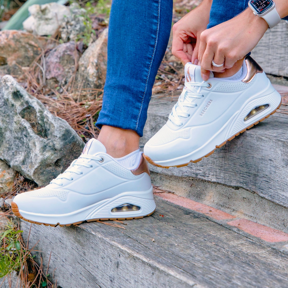 Skechers Sneaker "UNO GOLDEN AIR", Freizeitschuh, Halbschuh, Schnürschuh mi günstig online kaufen
