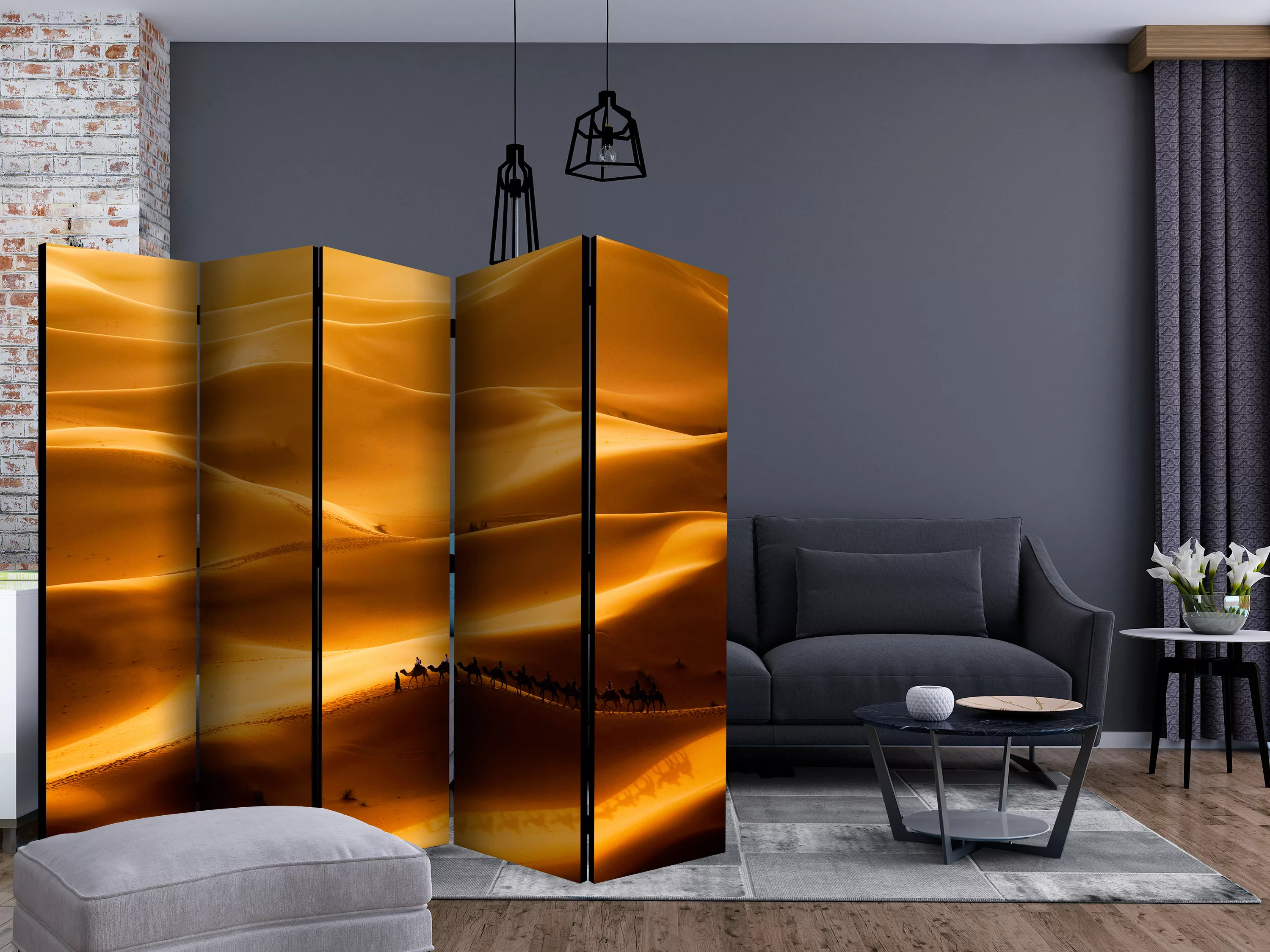 5-teiliges Paravent - Caravan Of Camels Ii [room Dividers] günstig online kaufen