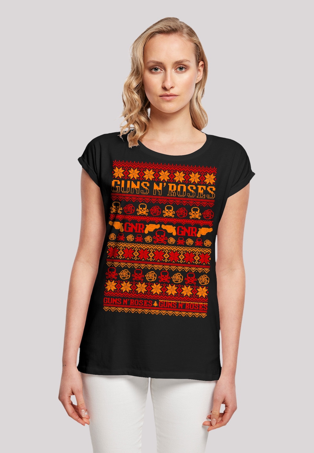 F4NT4STIC T-Shirt "Guns And Roses Christmas", Premium Qualität günstig online kaufen