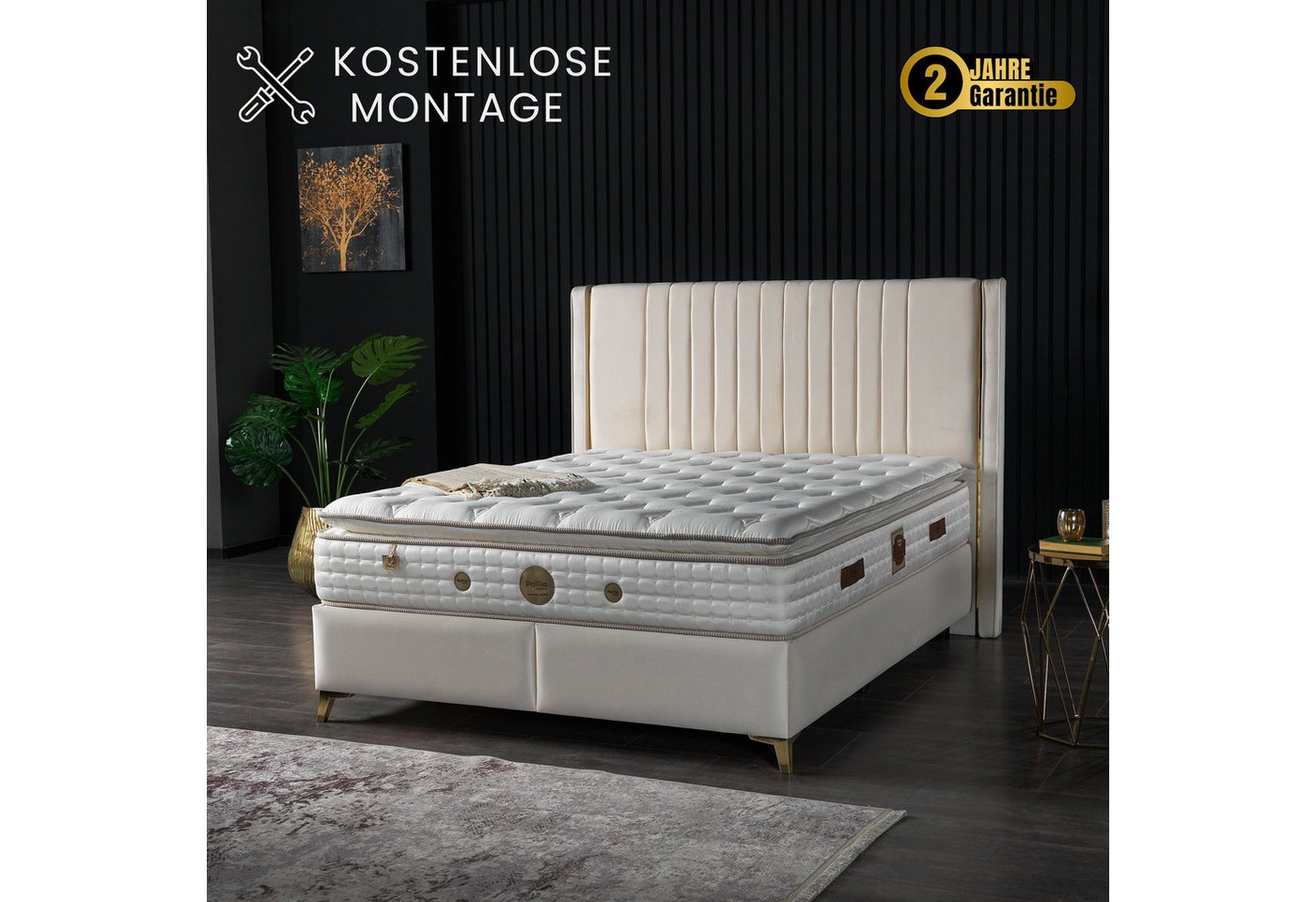 gowoll Boxspringbett 160 x 200 Rotterdam inkl. Matratze Boxspringbett 180 x günstig online kaufen