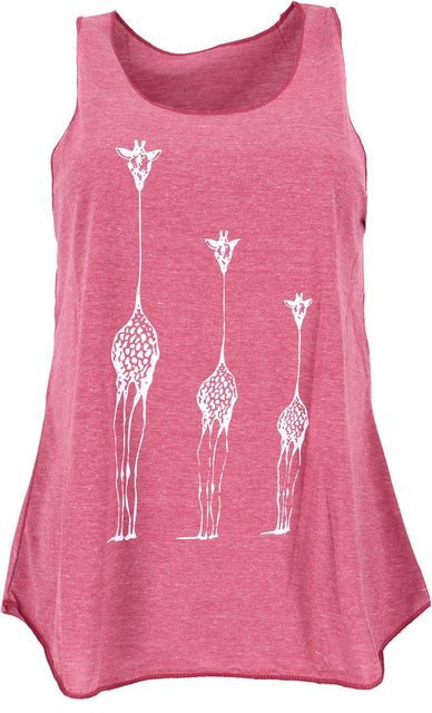 Guru-Shop T-Shirt Tanktop mit Giraffen Retrodruck, Yogatop - malve Festival günstig online kaufen