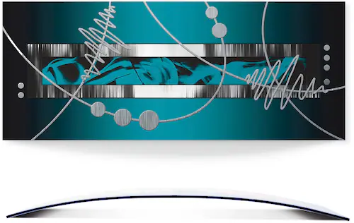 Artland Wandbild "Silber abstrakt auf petrol", Gegenstandslos, (1 St.) günstig online kaufen