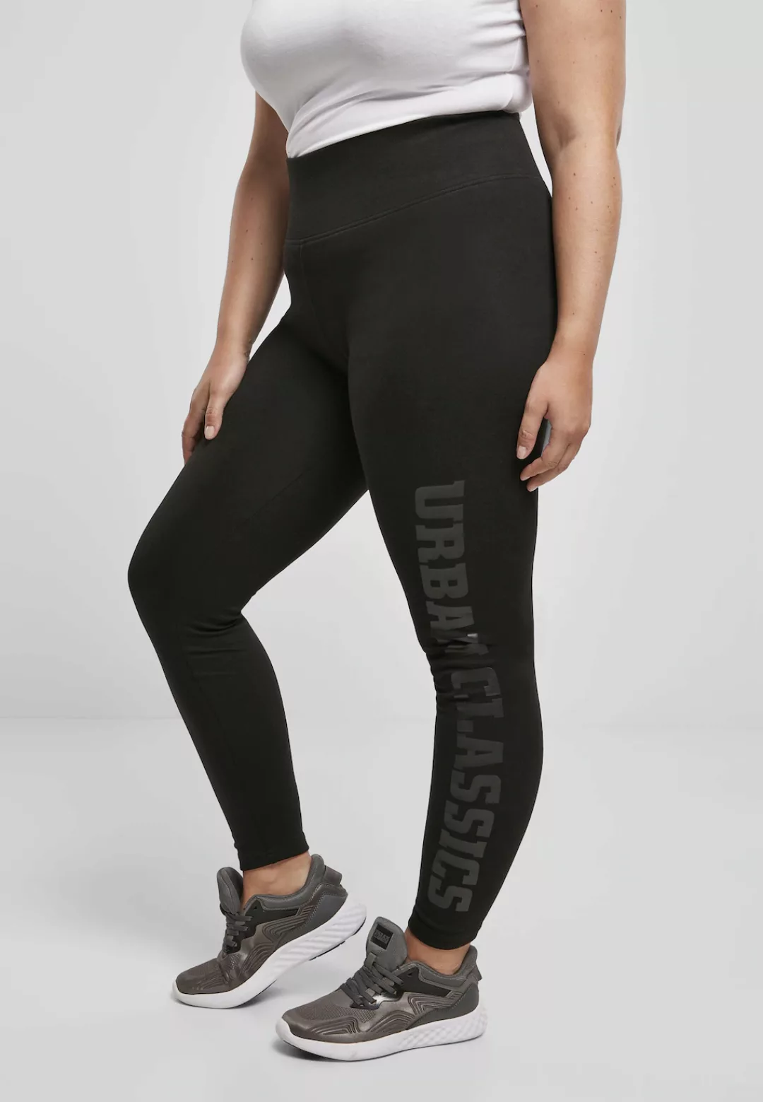 URBAN CLASSICS Leggings "Urban Classics Damen Ladies High Waist Branded Leg günstig online kaufen