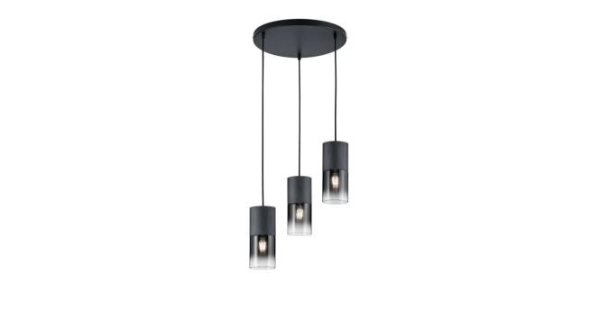 Pendelleuchte 3xE27 1 Stück Metall / Glas Schwarz günstig online kaufen