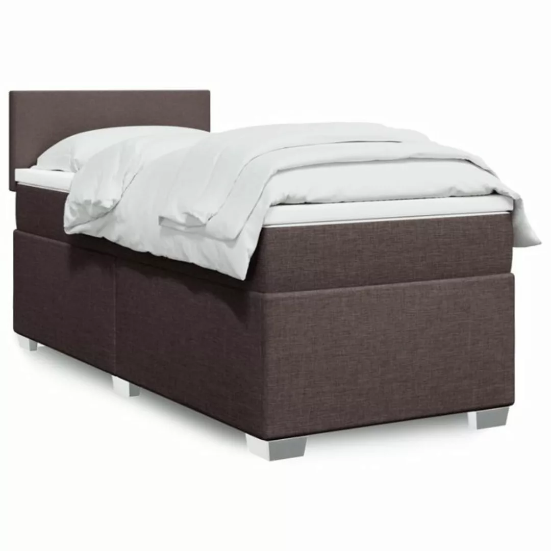 furnicato Bettgestell Boxspringbett mit Matratze Dunkelbraun 80x200 cm Stof günstig online kaufen