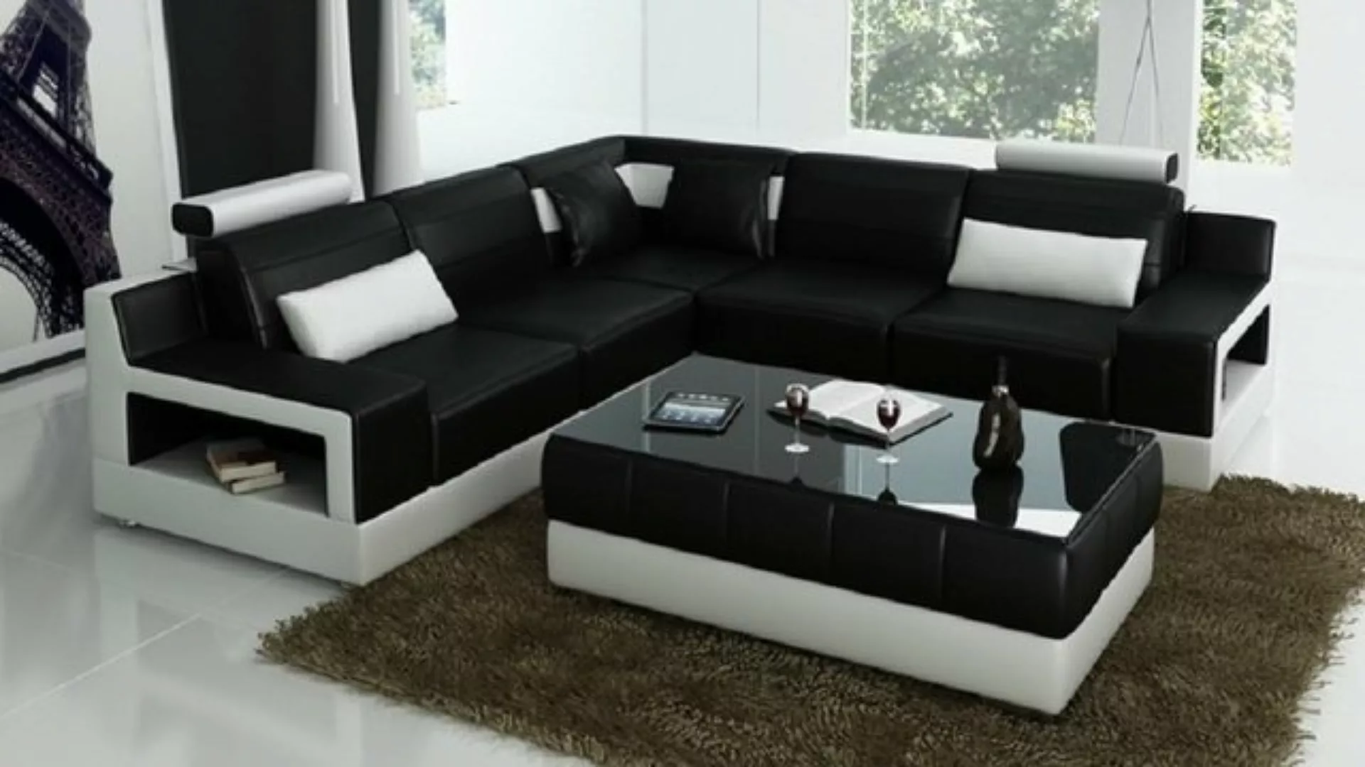 JVmoebel Ecksofa Designer Sofa Couch Ecksofa Hocker Polster Wohnlandschaft günstig online kaufen