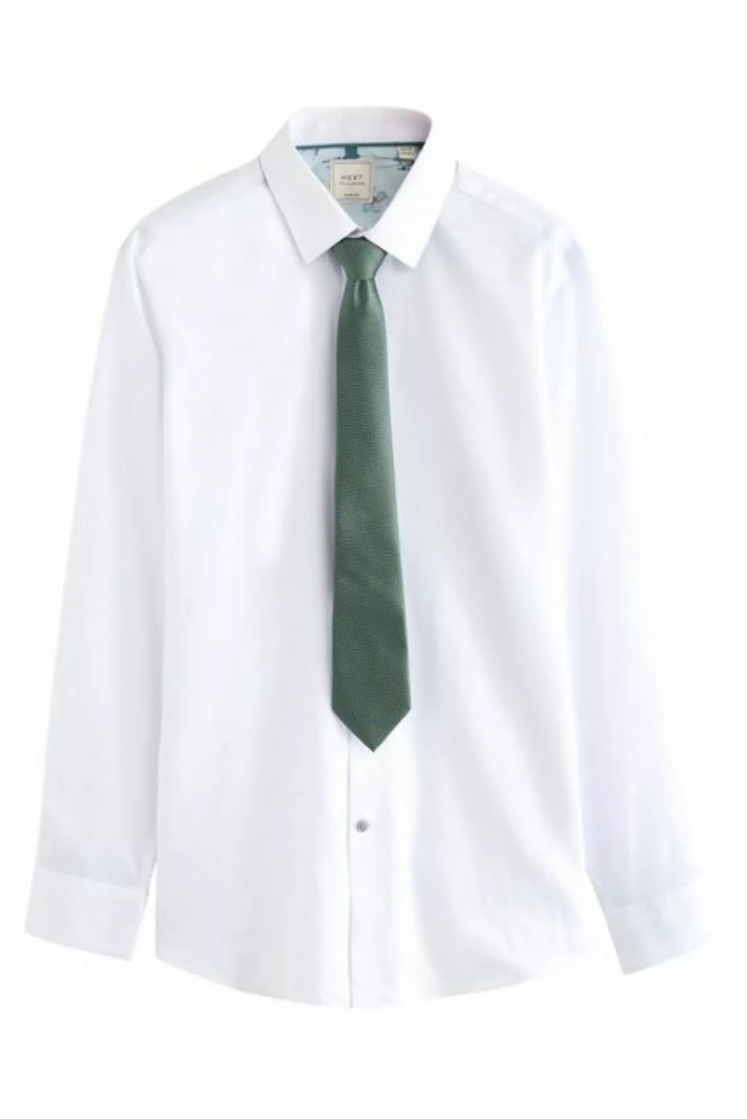Next Langarmhemd Formelles Slim Fit Hemd und Krawatte im Set (2-tlg) günstig online kaufen