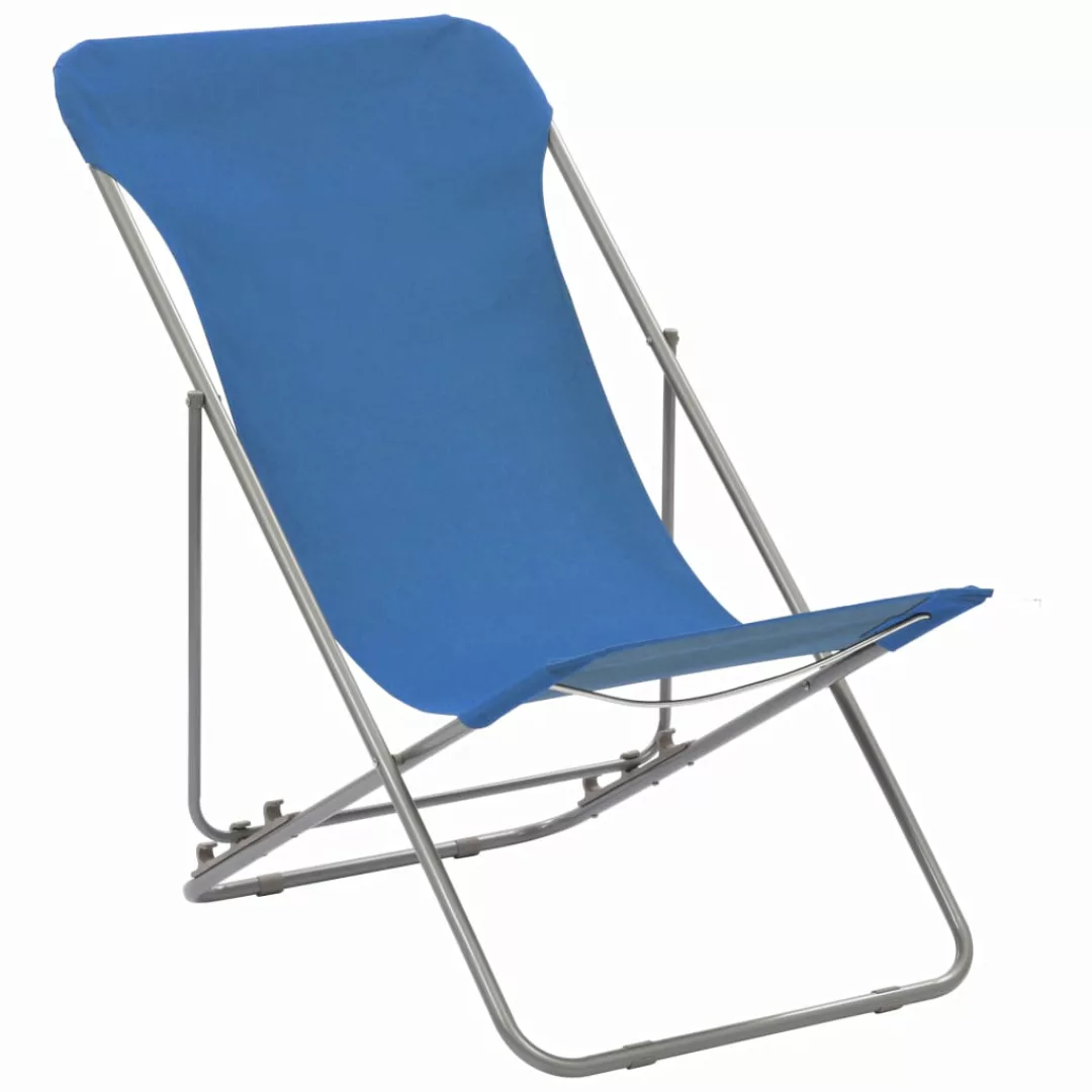 Klappbare Strandstühle 2 Stk. Stahl Und Oxford-gewebe Blau günstig online kaufen